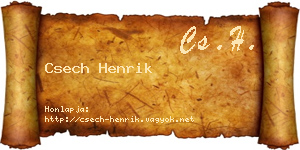 Csech Henrik névjegykártya